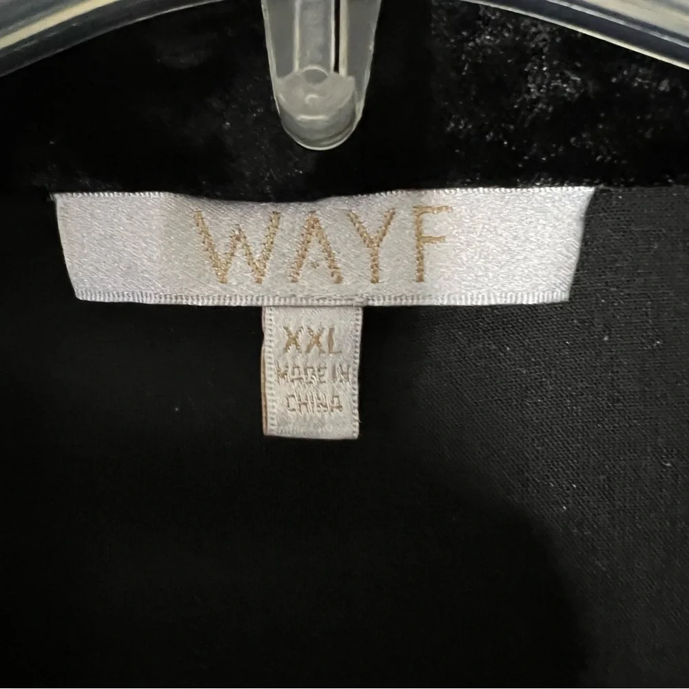 Wayf La Roux Black Velvet Robe with Belt Size XXL